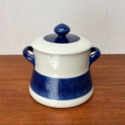 Grand terrine Swedish mid-century pot lid Koka Blue Bla by Hertha Bengtson for Rörstrand, 1950s