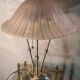 lampe laiton brossé abat jour verre vianne 1970 a 80  a tirettes independente h47x35