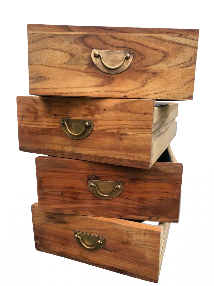 Wooden drawer brass handle