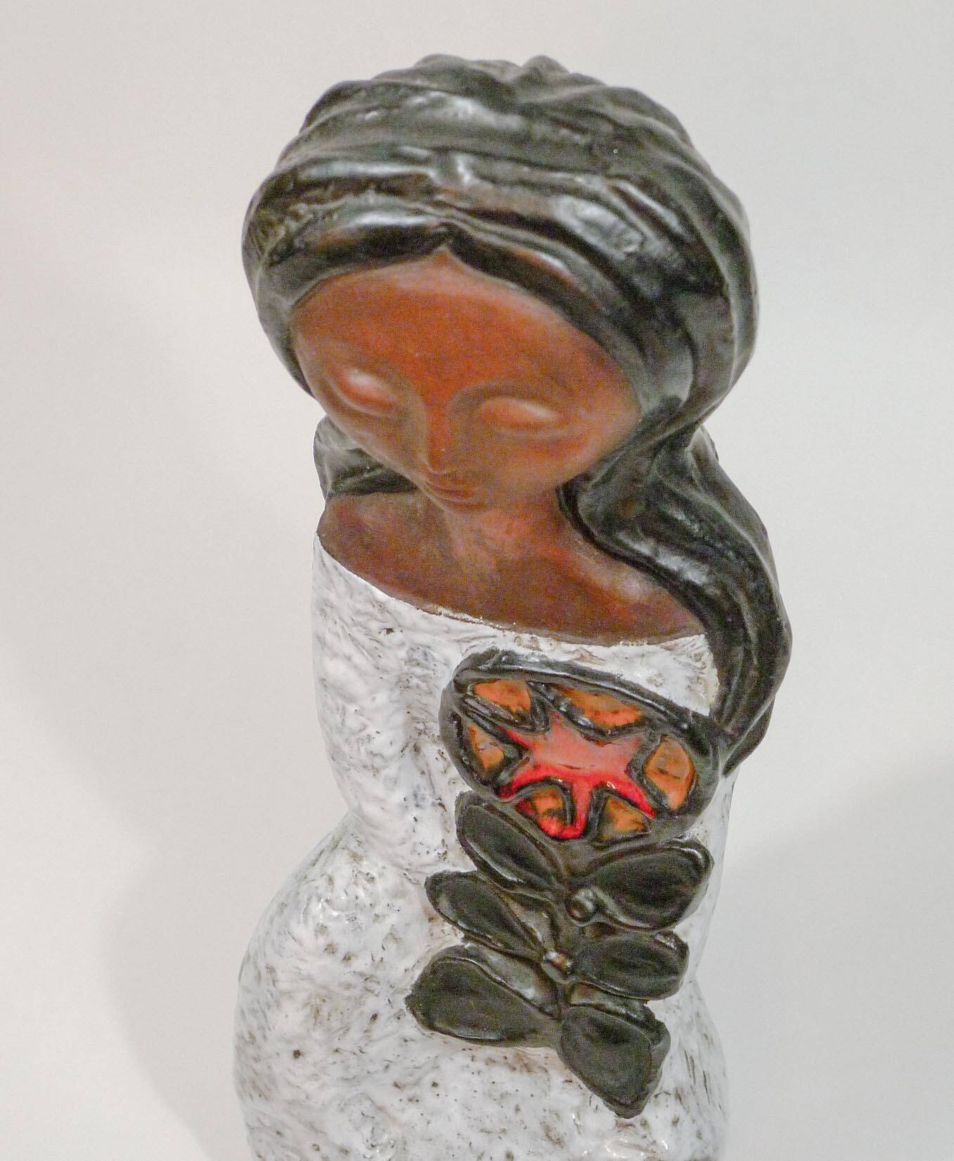 Handcrafted Ceramic Woman Sculpture by Rogier Vandeweghe for Perignem 1960s