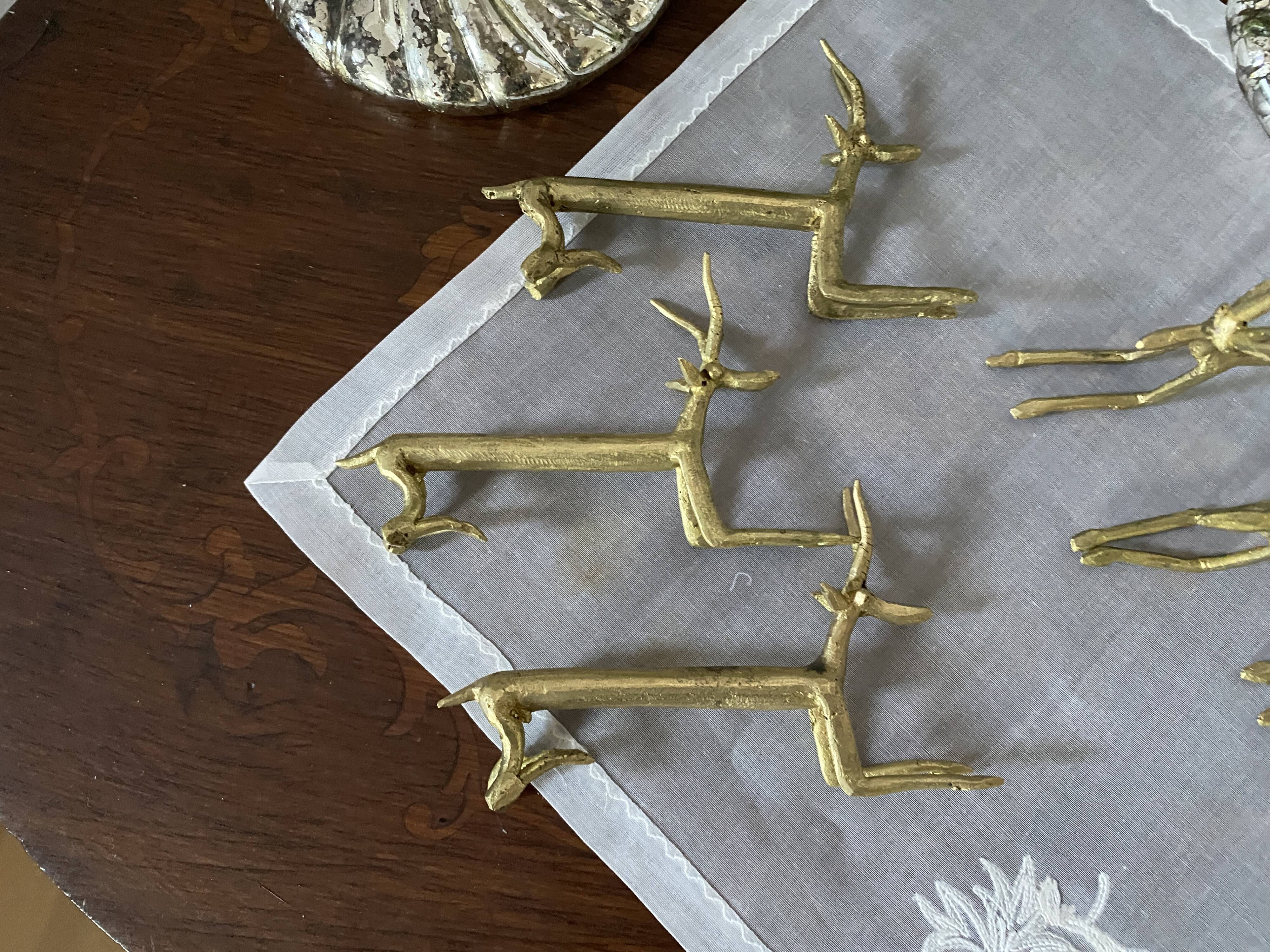 Lot de 6 porte-couteaux en bronze doré