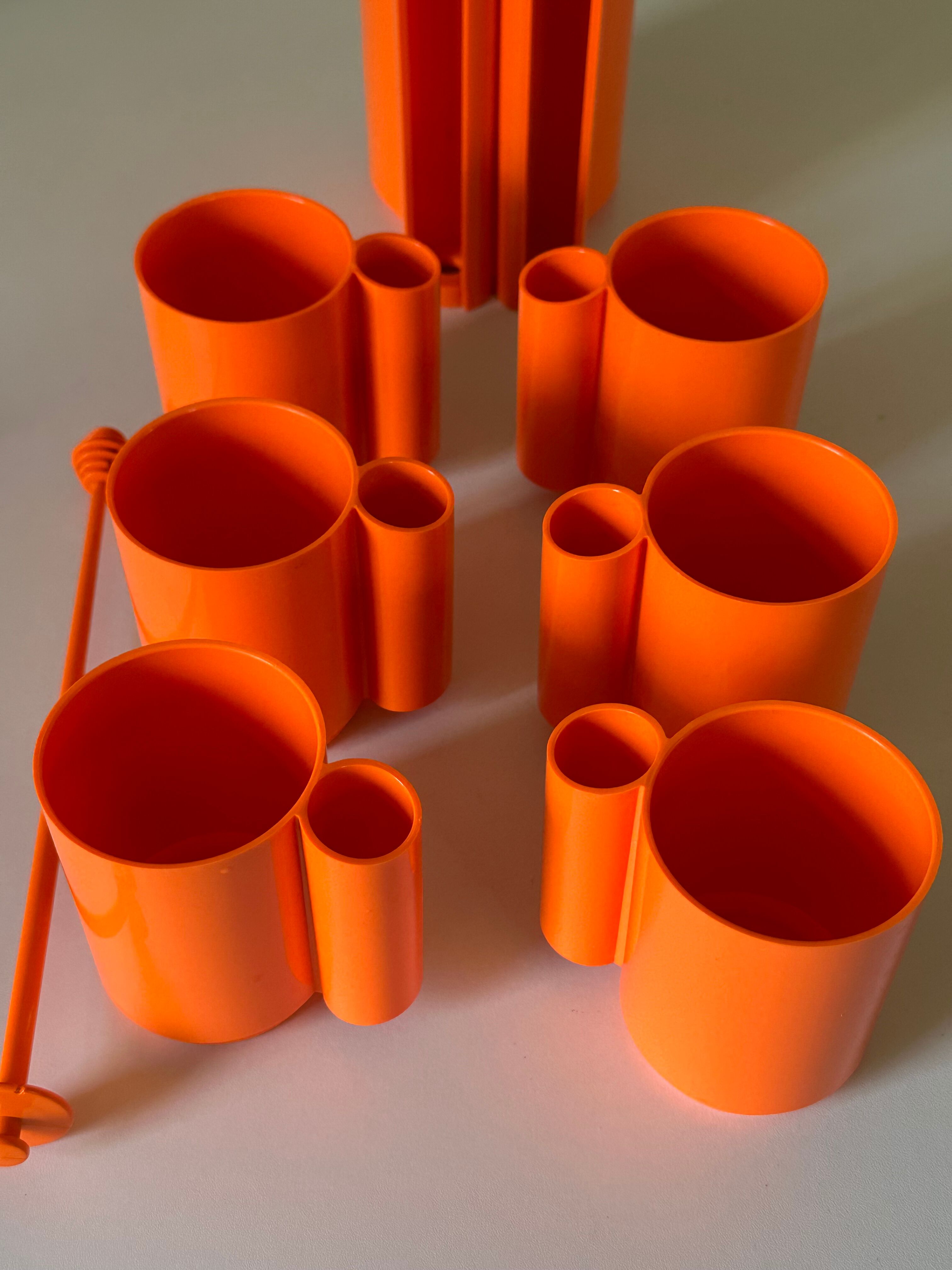 Orange plastic service vintage design orange 70 years