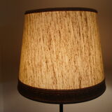 Floor lamp 1950/60 tripod in black metal with cream lampshade