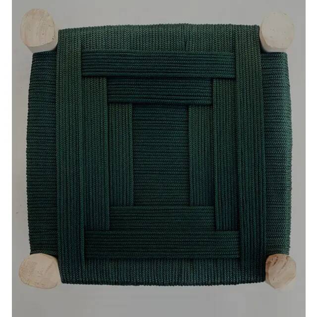 Contemporary Moroccan stool handmade in nylon rope and wood