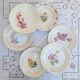 Old flat plates mismatched in earthenware