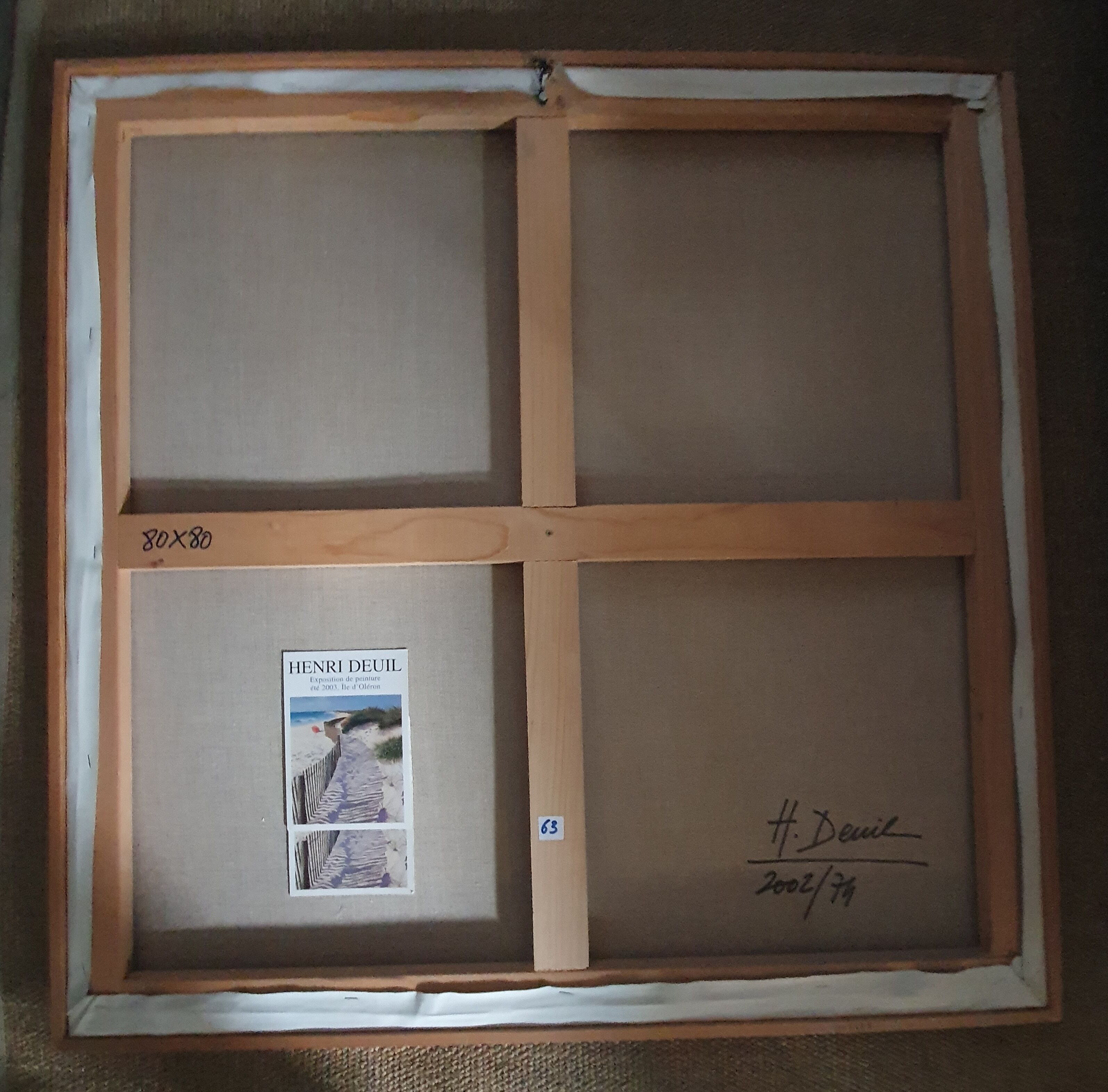 Tableau A l'ombre des pins à Oléron Henri Deuil 2002