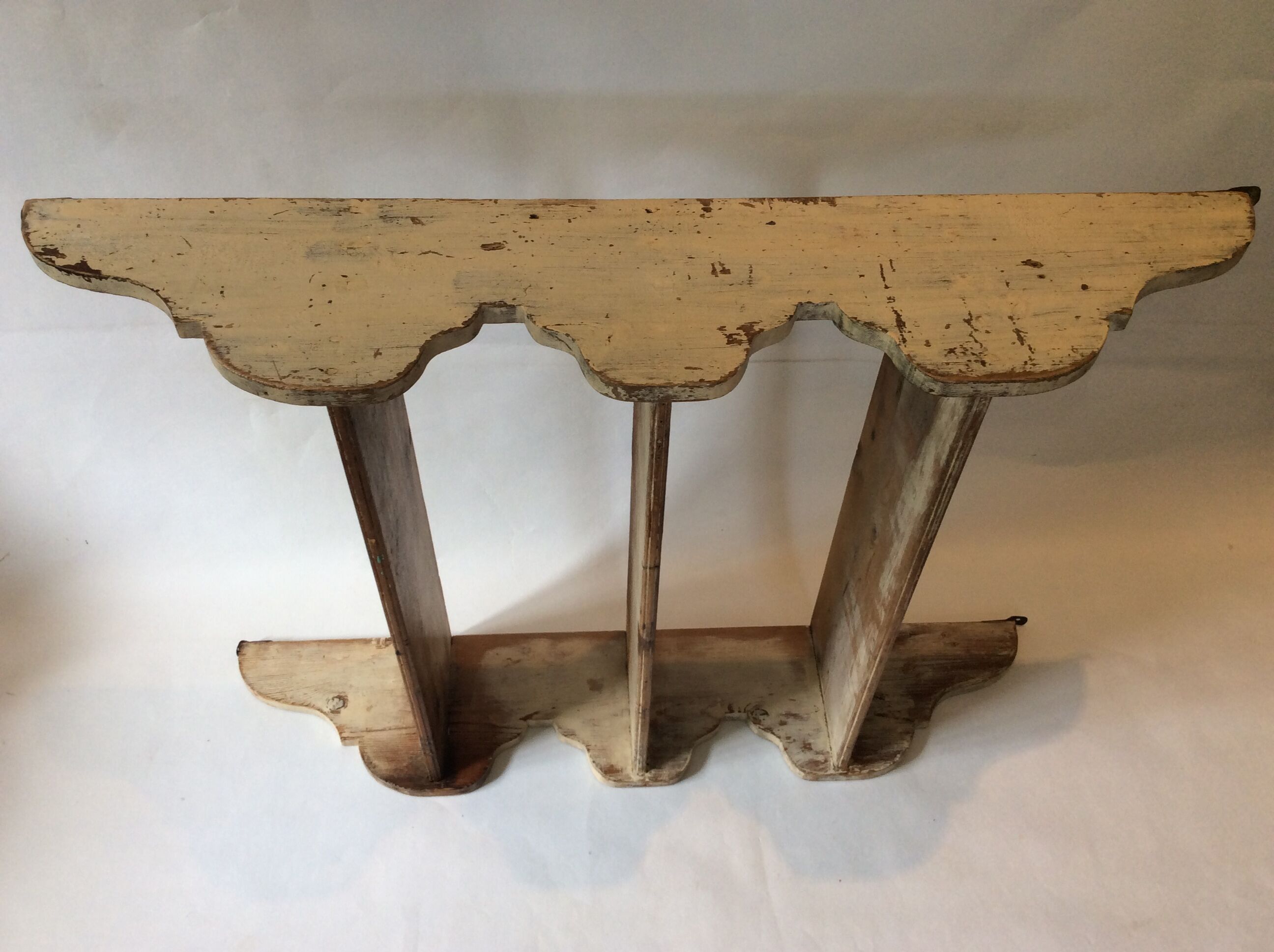 Patinated wooden shelf