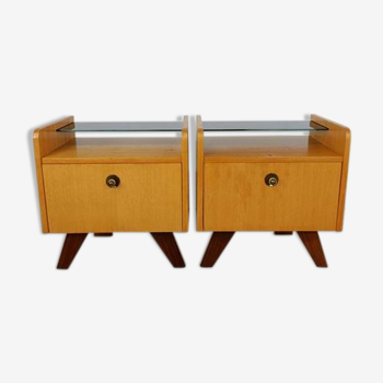 Ensemble de deux tables de chevet vintage années 60