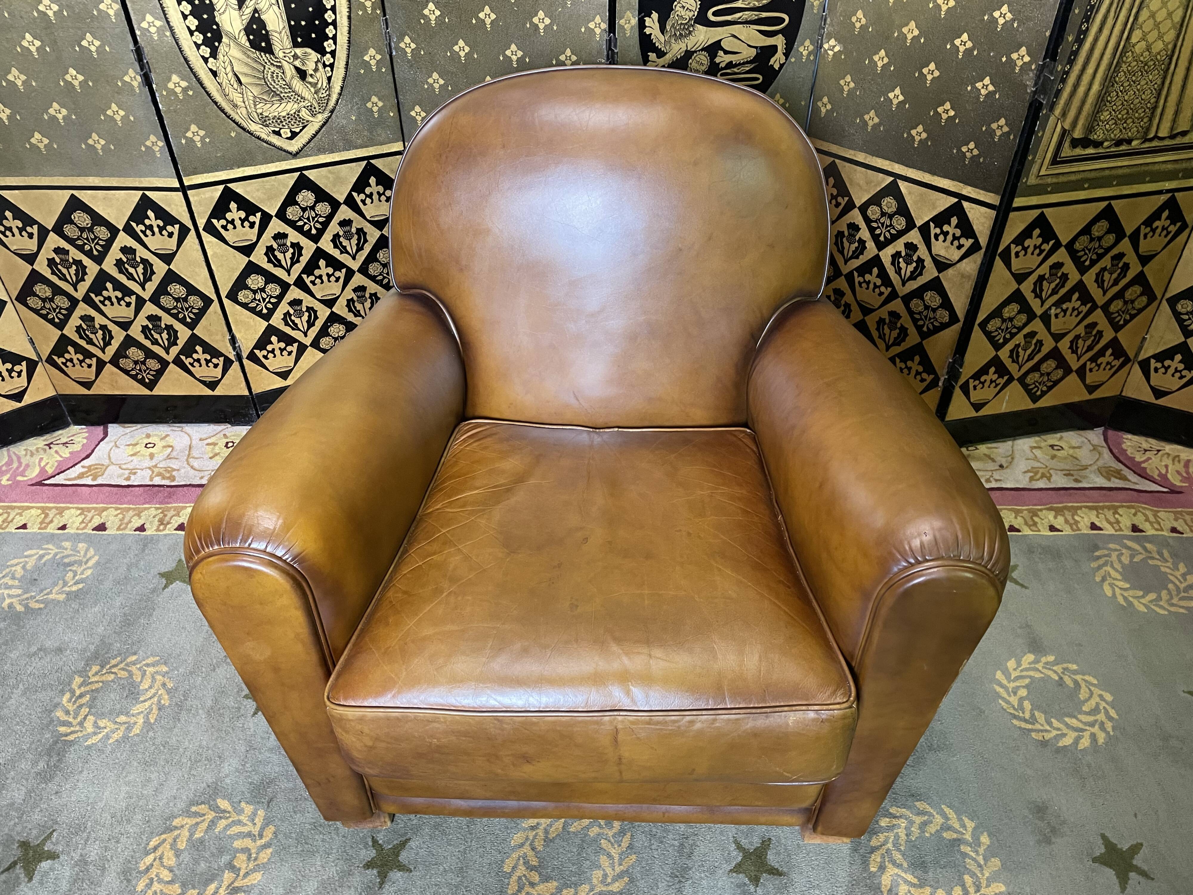 Club armchair in leather house grange