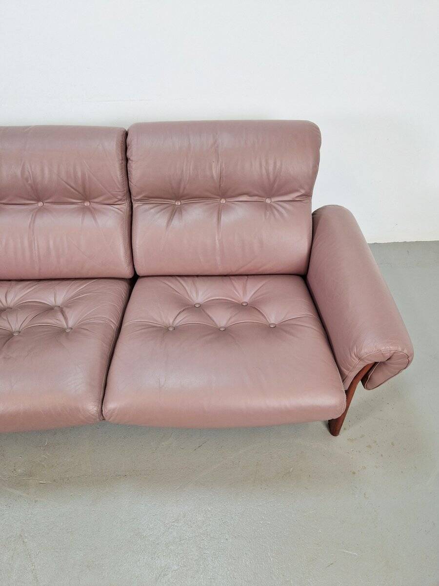 Vintage Teak Leather Sofa from Coja, Netherlands, 1960s