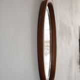 Miroir ovale en bois d'artisan 28x49cm