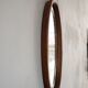 Miroir ovale en bois d'artisan 28x49cm