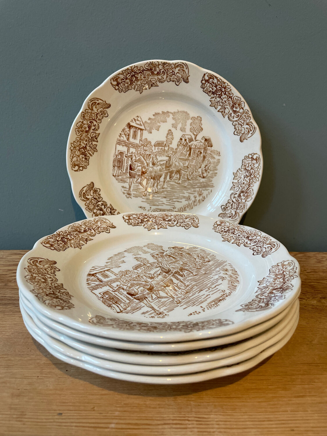 Set of 6 dessert plates Sarreguemines France