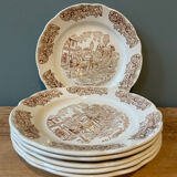 Set of 6 dessert plates Sarreguemines France