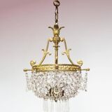 Antique French bronze chandelier with tassels circa 1900