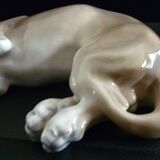 Sleeping dog sculpture, setter, pointer, Royal Copenhagen porcelain