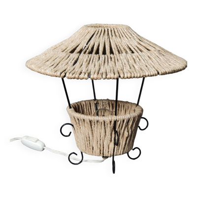 Lampe métal et corde 1960