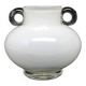 Modernism vase, white and transparent glass, HSG Tarnowiec, Poland, 1970s