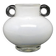 Modernism vase, white and transparent glass, HSG Tarnowiec, Poland, 1970s