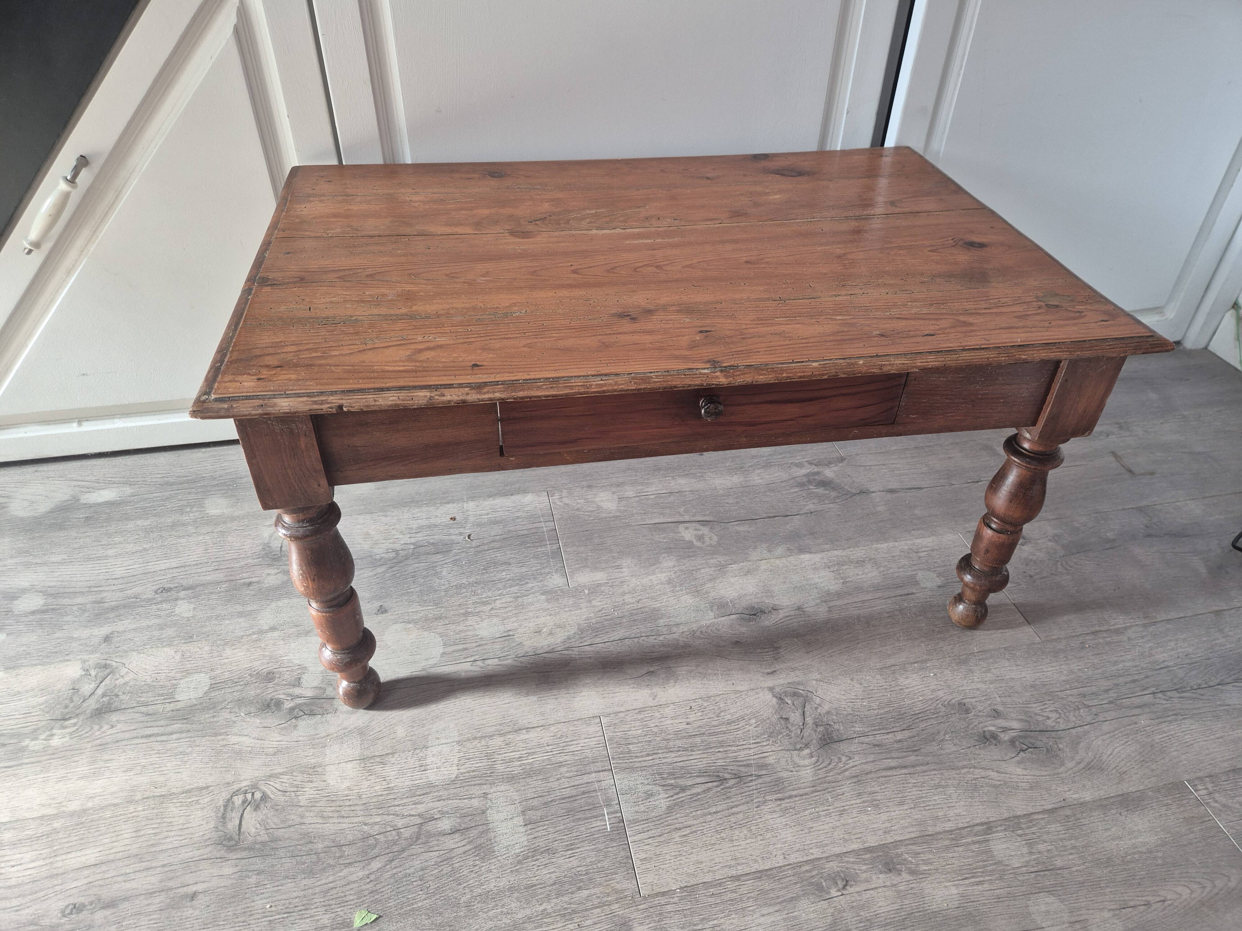vintage wooden coffee table with a drawer
