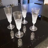 4 flûtes à champagne baccarat années 70