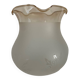 Set of 5 antique frosted glass lampshades with gold trim in Art Deco style