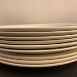 9 assiettes plates Salins Terre de Fer, modèle Christian, 1920