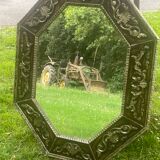 Large octagonal mirror design handcrafted creation decoration
