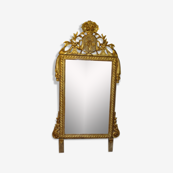 Miroir en bois sculpté doré époque xixème h142 cm