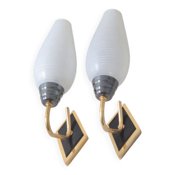Pair of vintage 1950s wall lights