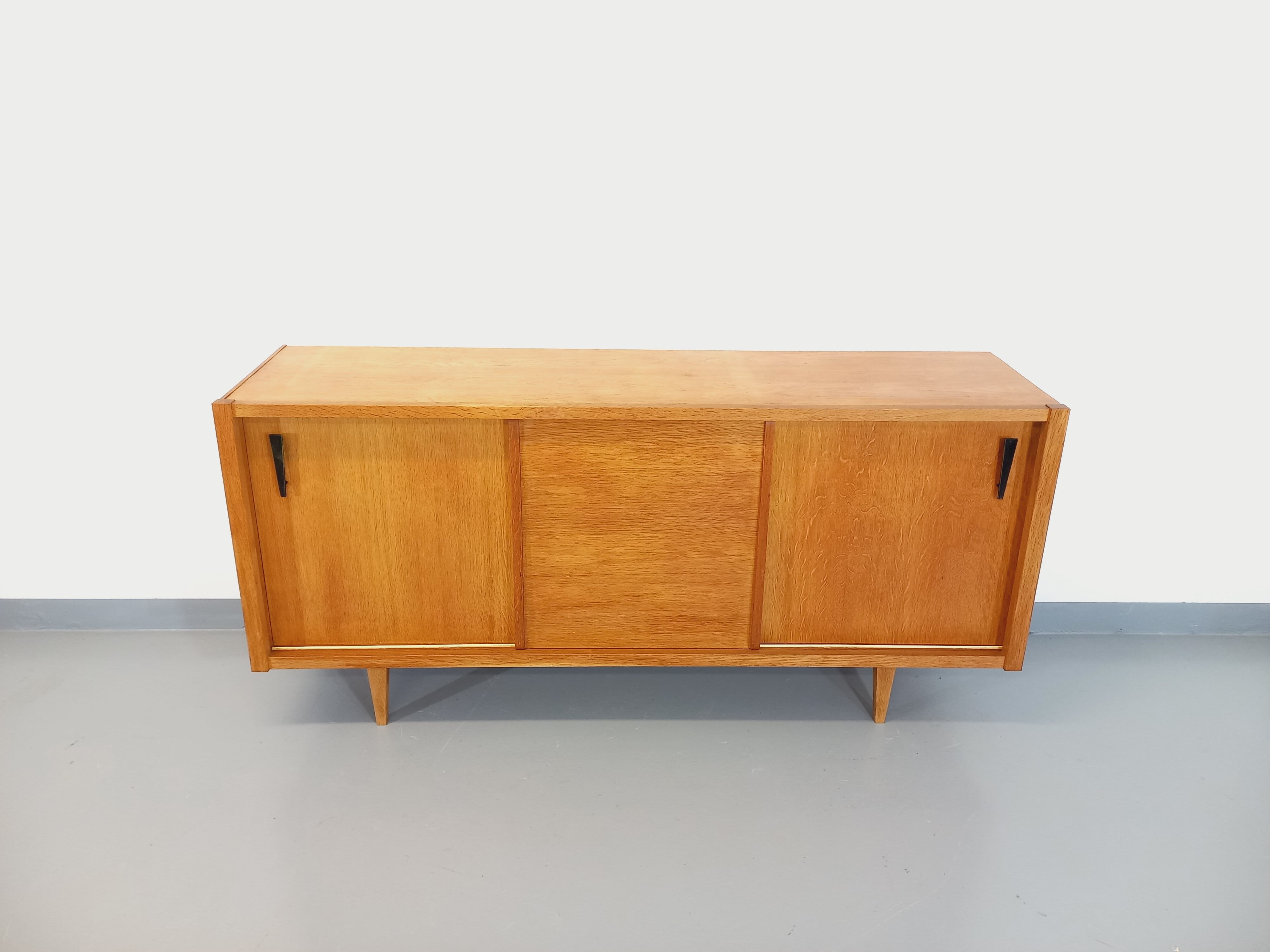 Vintage row in light oak wood from the 60s