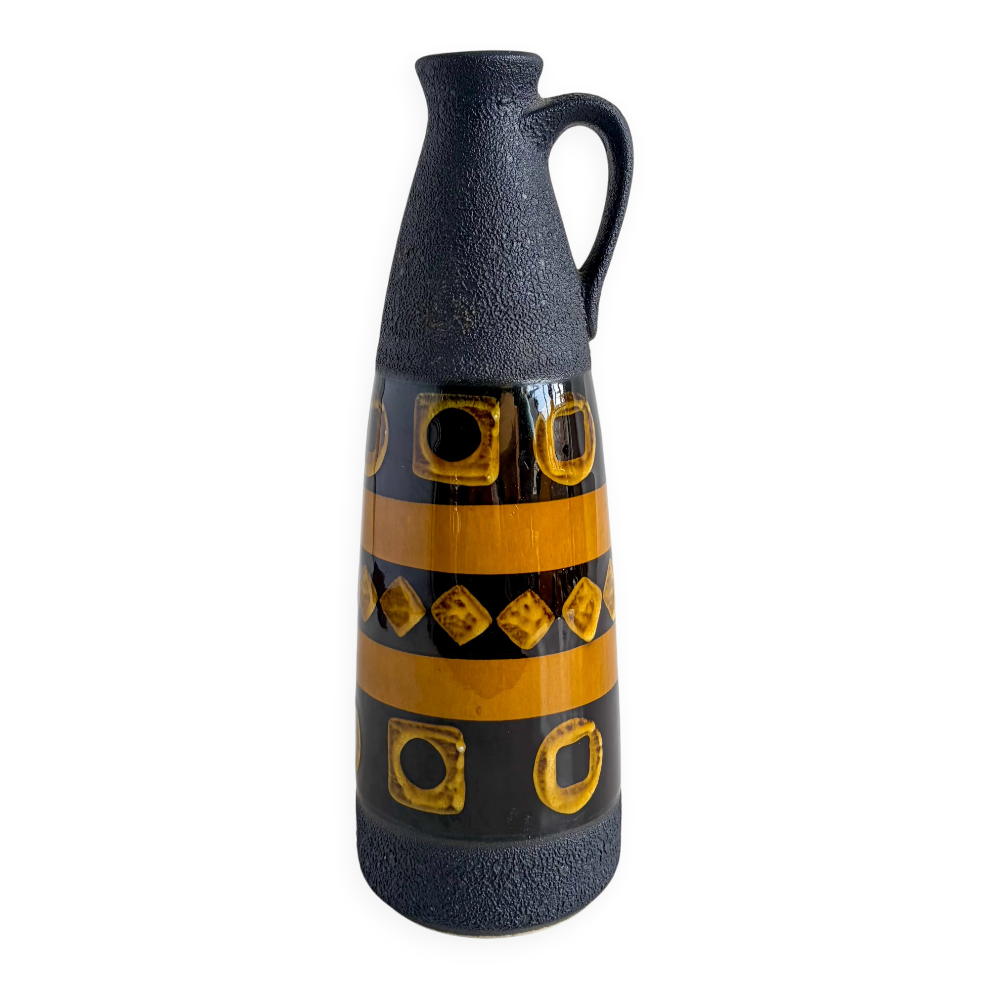 Vase West Germany black and amber