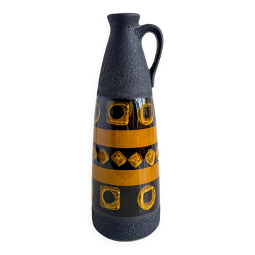 Vase West Germany black and amber