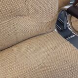 Suite of 5 armchairs with Steelcase Strafor armrests in chrome metal and wool fabric from the years
