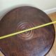 Round wooden coffee table turned Breton style, 50 cm