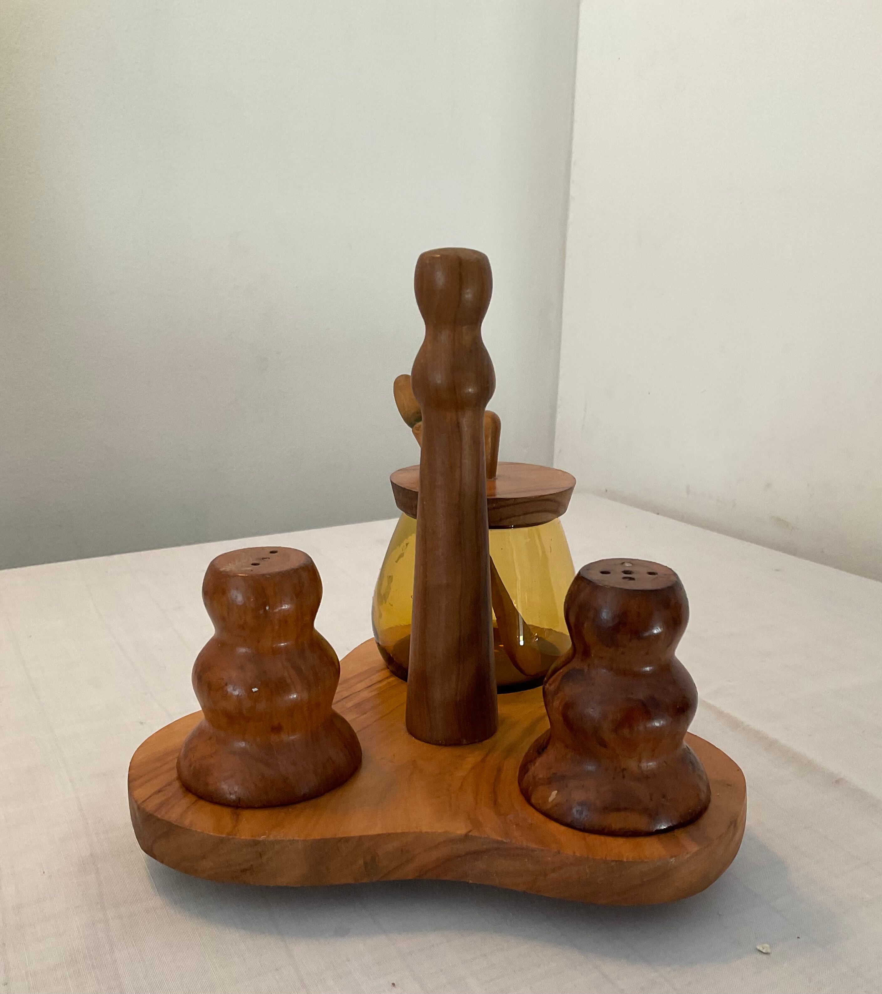 Scandinavian wooden table servant from the 70s