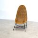 Chaise longue en rotin sculptural italienne