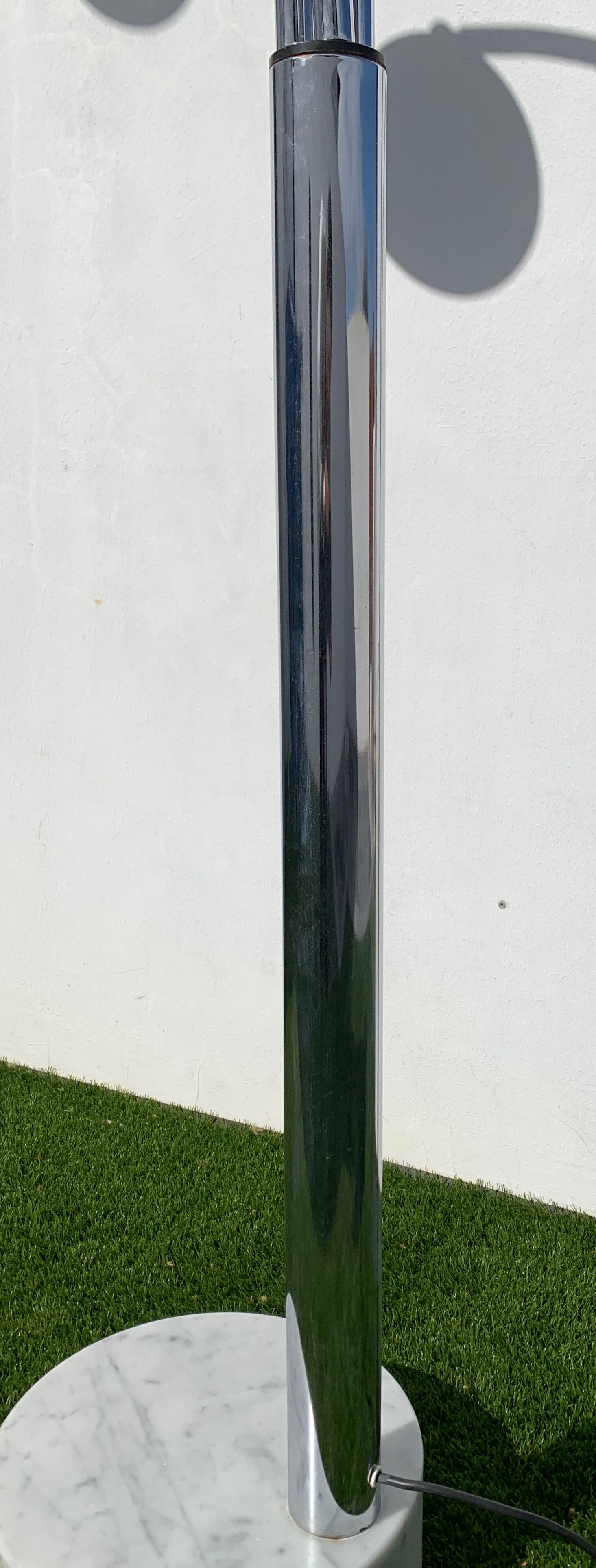 Italian lily of the valley floor lamp, design Goffredo Reggiani, 3 lights in chromed metal, 1970