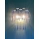 Contemporary Light-Blue “Tronchi”Murano Glass Wall Sconces in Venini Style - a Pair