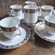 Vintage coffee service in porcelain Schumann Arzberg Bavaria - Blue and Gold