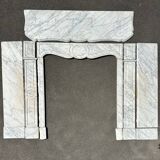 Louis XV style Pompadour fireplace in white marble