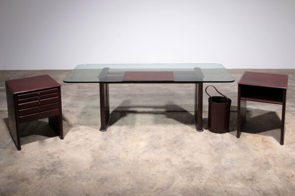 Bureau design italien de Tito Agnoli pour Matteo Grassi ou un ensemble de bureau