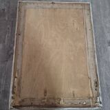Vintage rectangular mirror in white wood 70 x 51cm