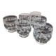Set of 6 water glasses decorated with grapes and vine branches France