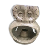 Bougeoir hibou en grès