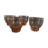 Ensemble de 4 petits verres roses années 70