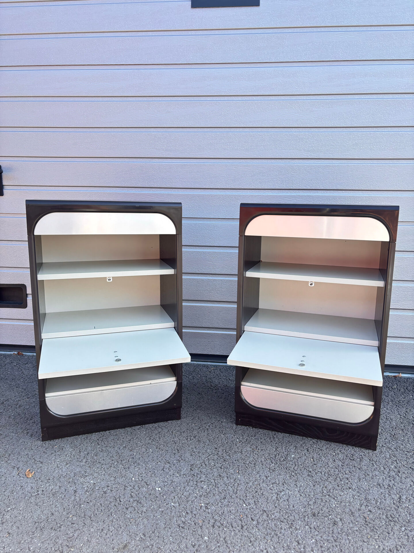 Pair of vintage Space Age bedside tables – Retro-futuristic design