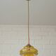1 of 2 hand blown amber glass pendant lamp / redesign vintage hanging light