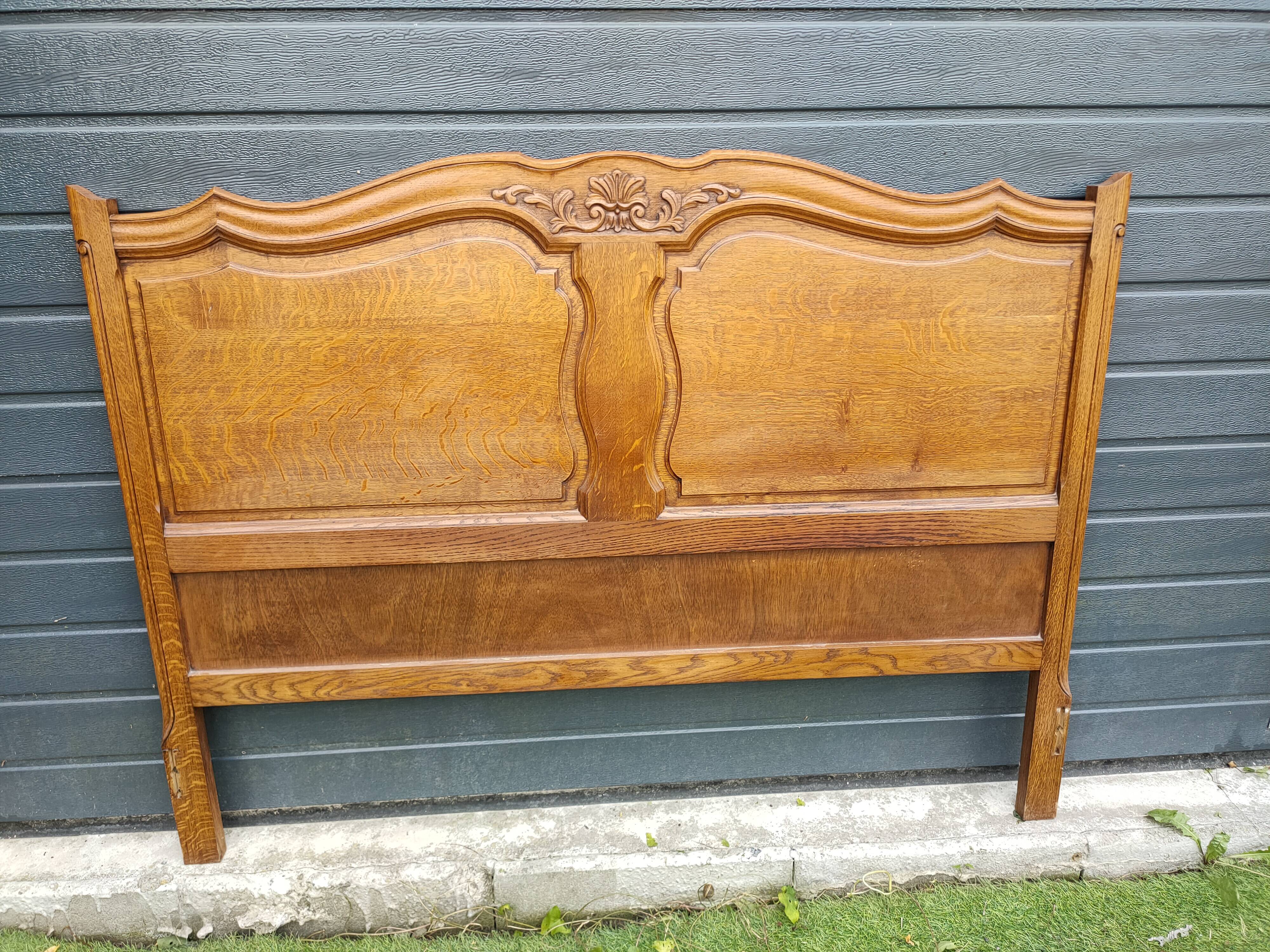 Antique solid oak headboard