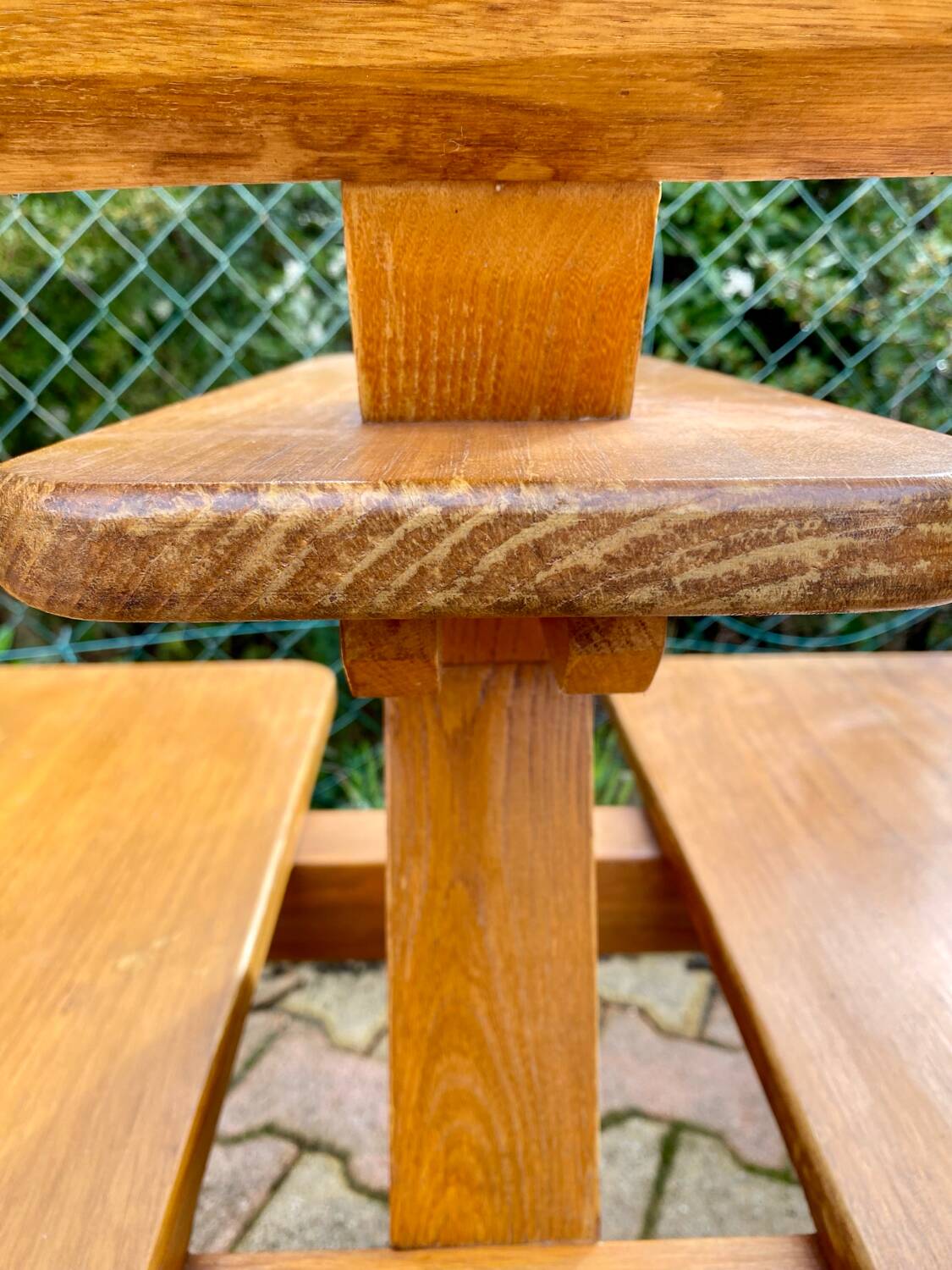 Designer bench in solid oak